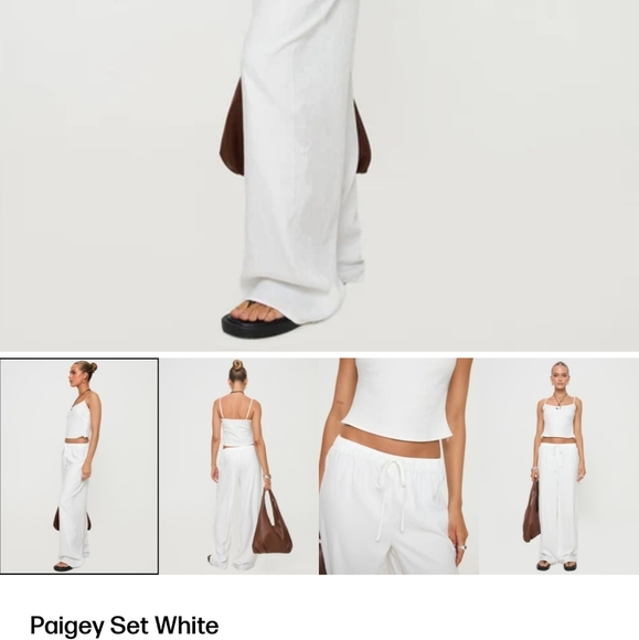 Princess Polly Paigy Set White Pant Set with Minimalist Design - Picture 4 of 14